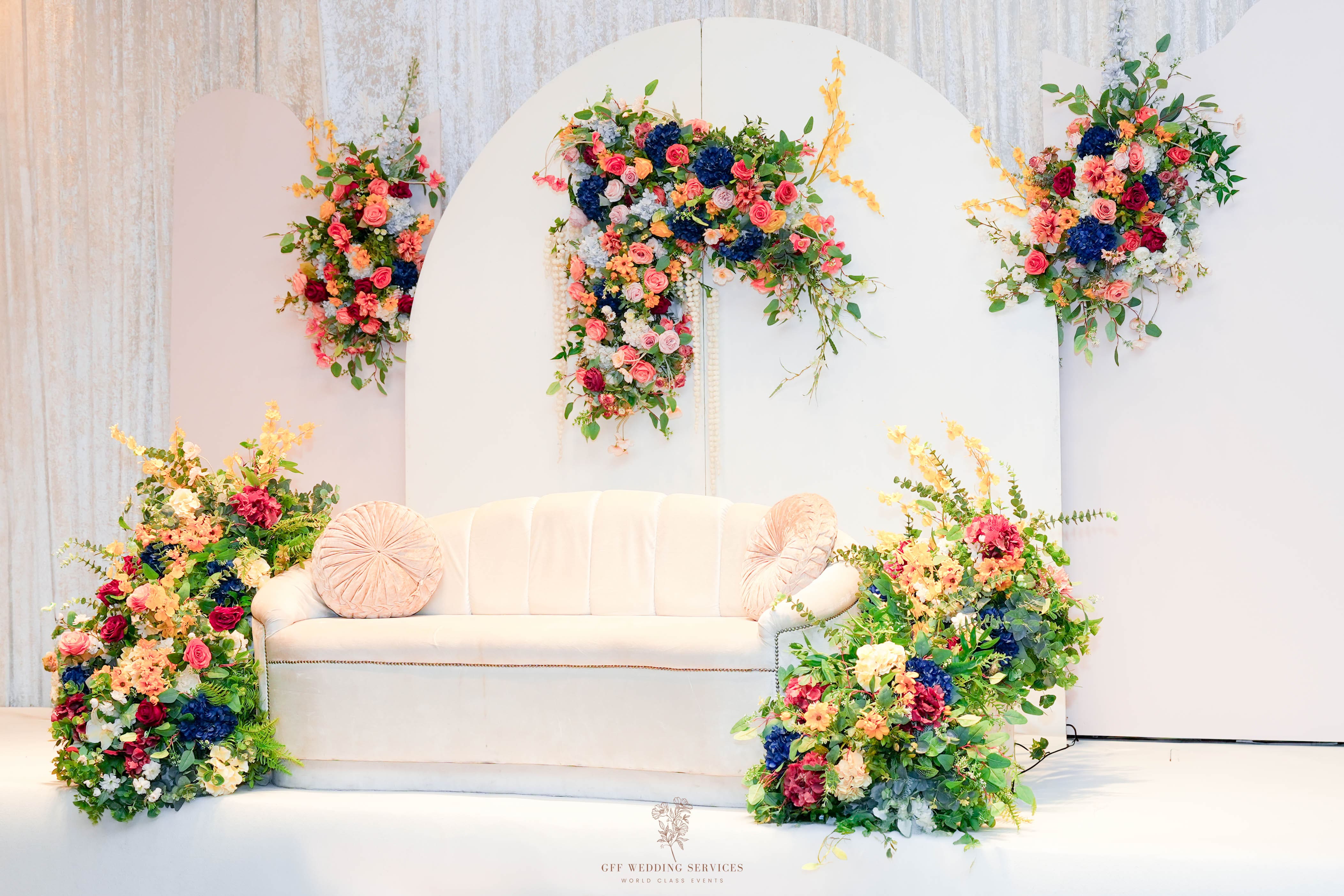 GFF Wedding Services venue example with a sofa in the middle