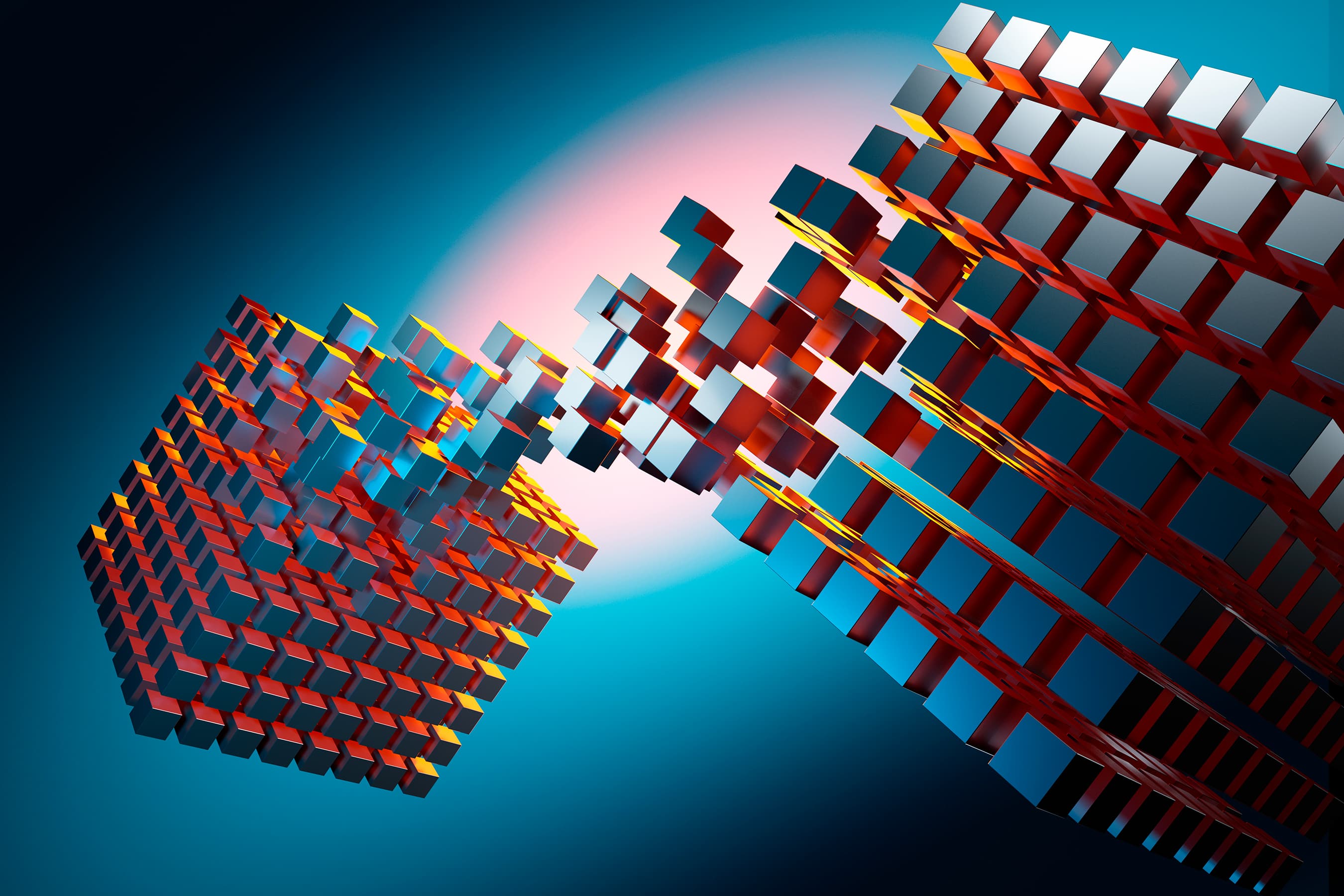photo of 3d cubes