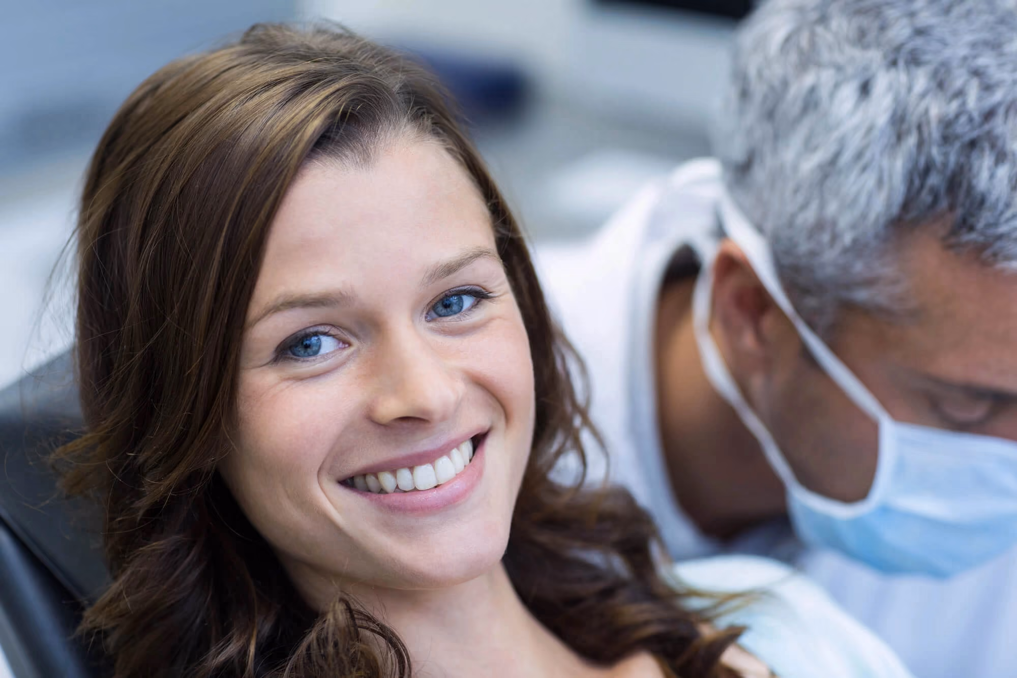 female dental patient smiling
