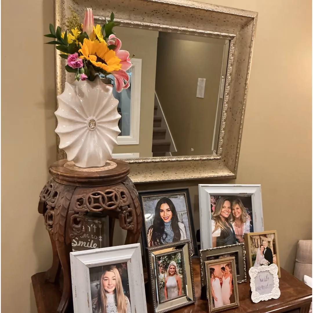 Dental office front desk with flowers