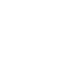 White stopwatch icon with dial hands pointing at 12 and 3.