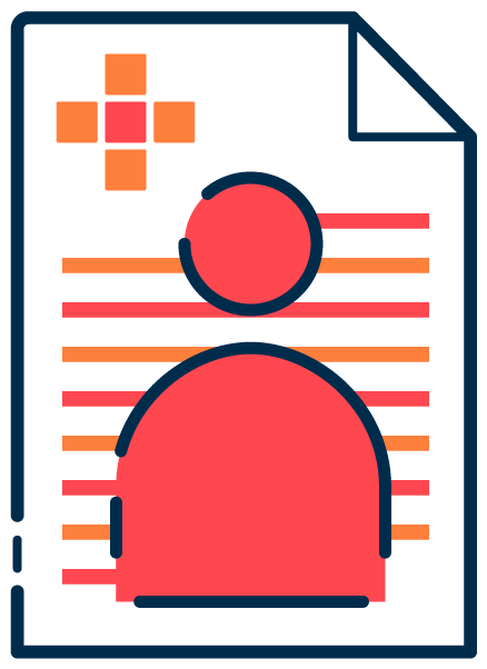 A document with bubble user and medical sign