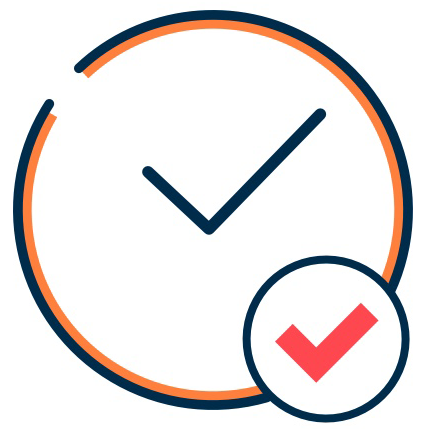 Clock with checkmark