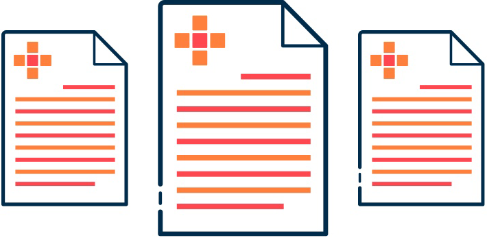 3 documents with medical signs