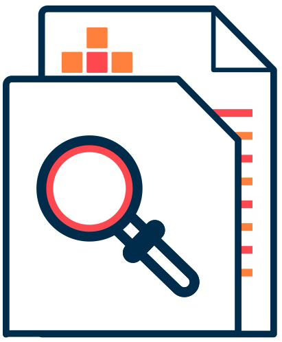 Document with magnifying glass