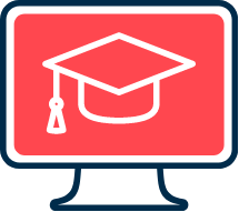 A computer with graduation hat