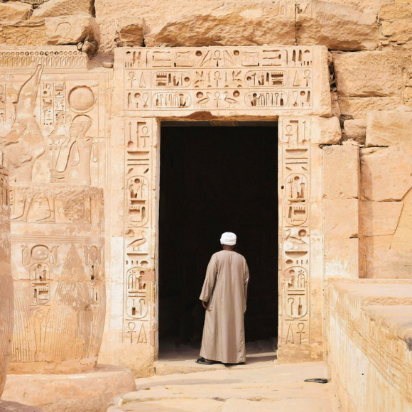 Temple de Medinet Habu à Louxor, en Égypte, célèbre pour ses fresques et reliefs monumentaux de la civilisation pharaonique.