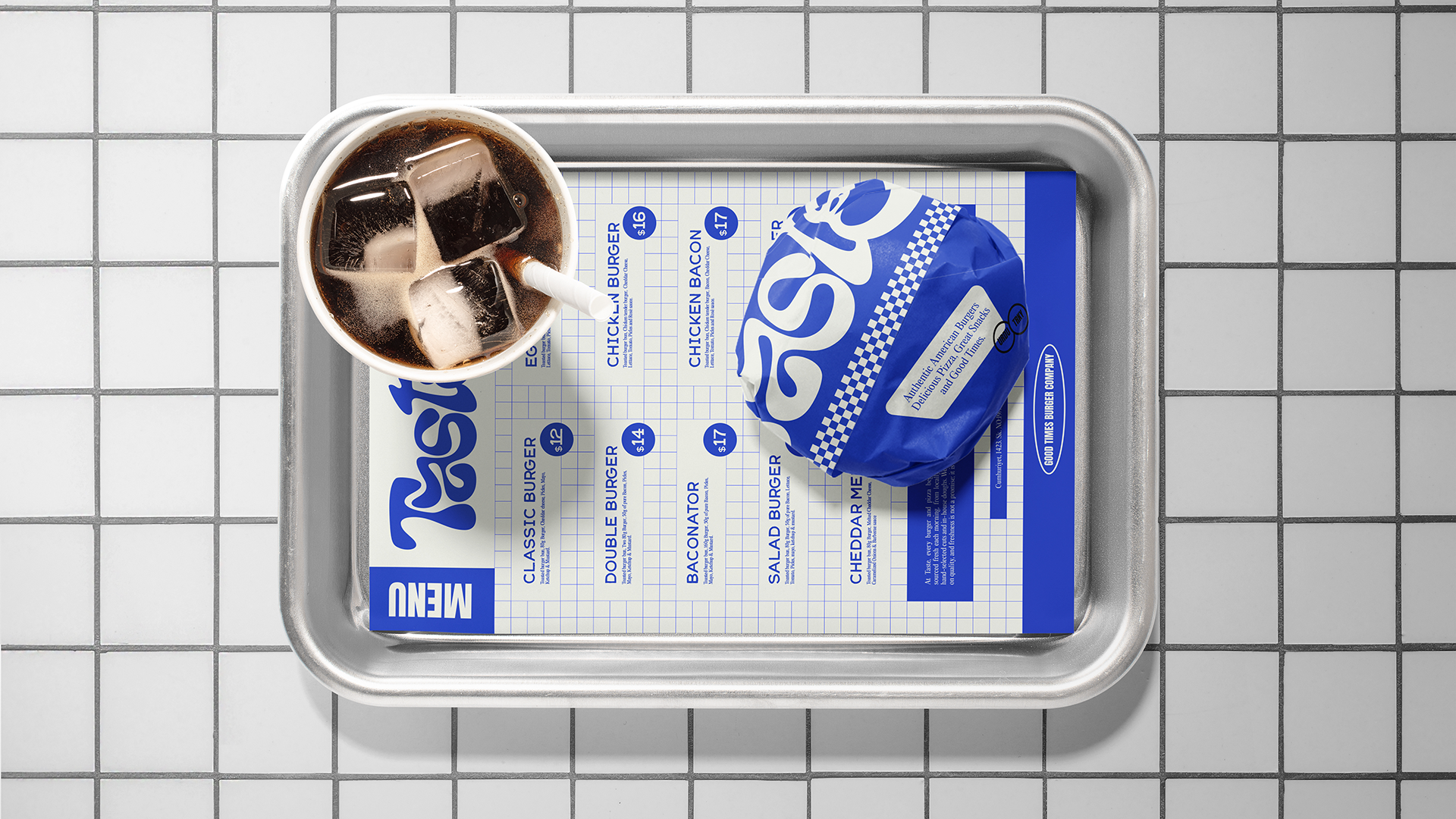 Taste — branded burger wrapper mockup