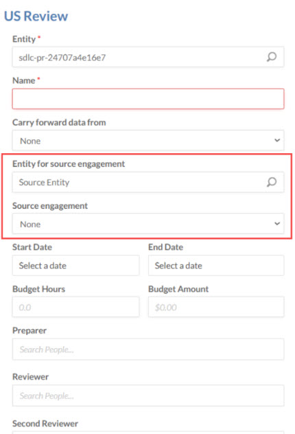 Entity for source engagement.