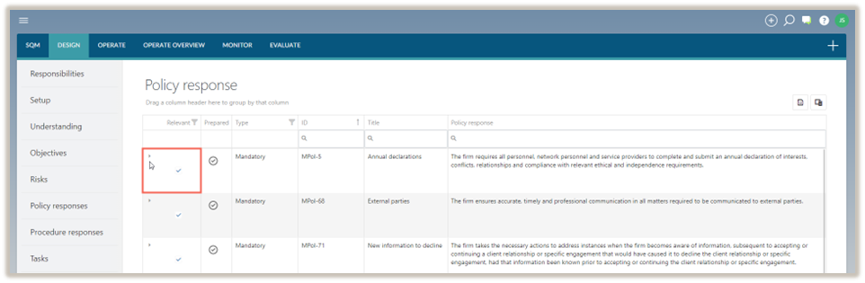 Modify a policy response.