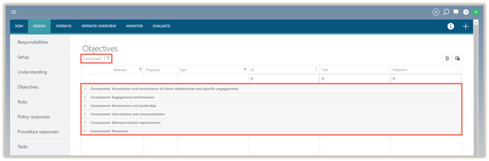 Group content by columns.