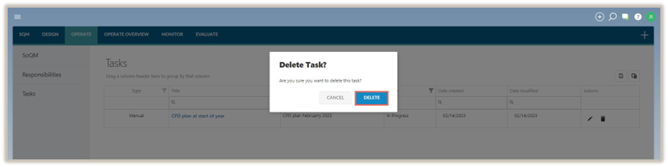 Delete task.
