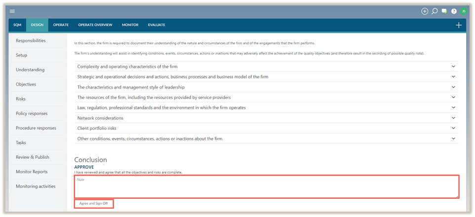Conclusion section under the DESIGN tab.