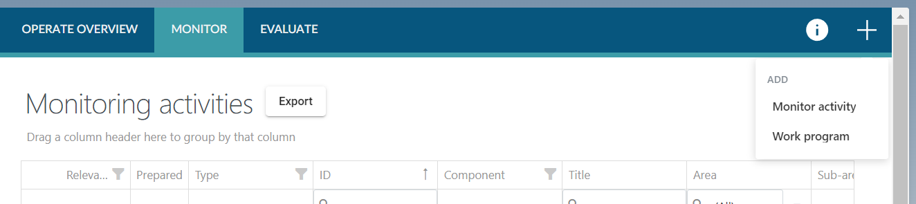 Add a new monitoring activity. 