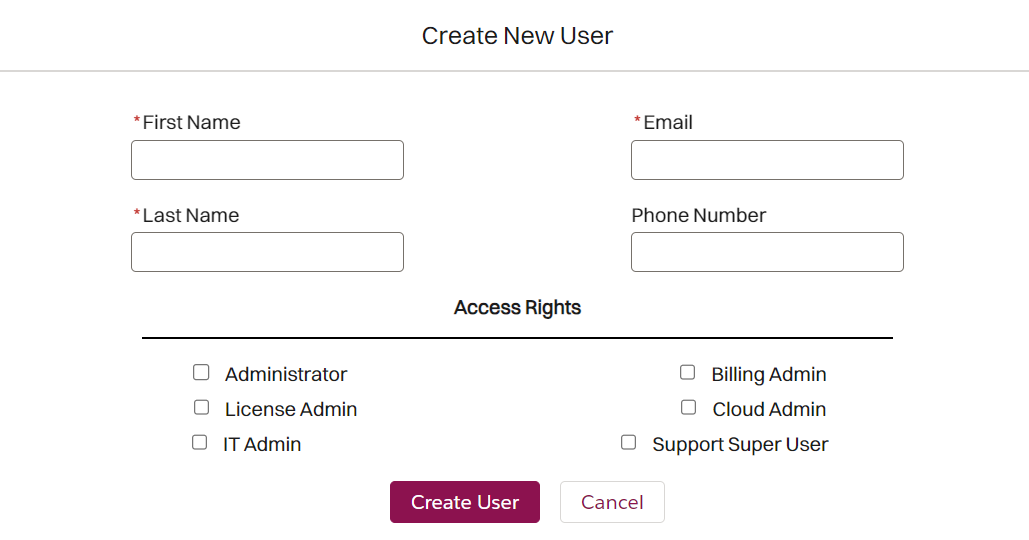 Create New User.