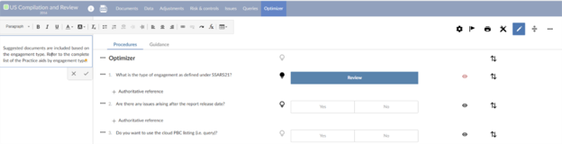 the user interface for adding data links to guidance