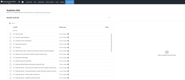 Viewing the Analytics Hub.
