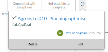 check list annotation pop up