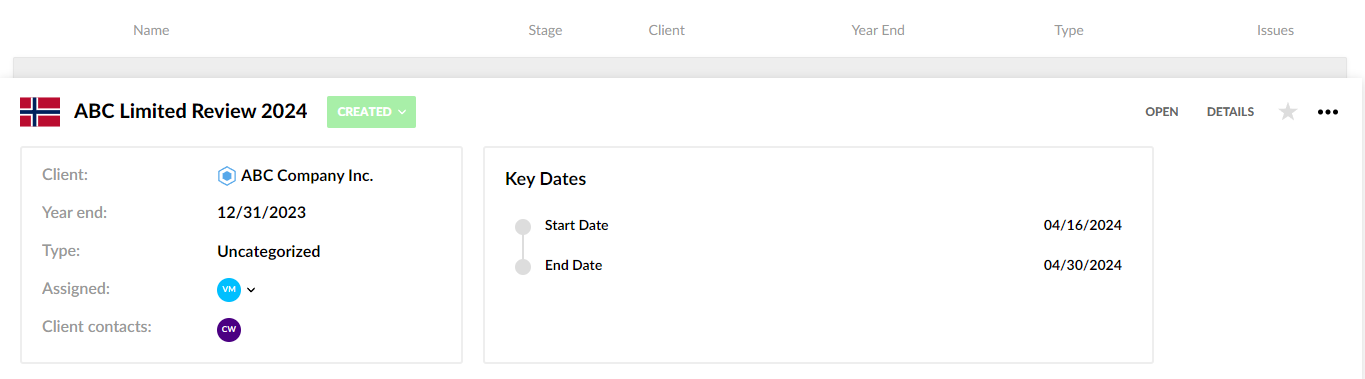 Select the role the user will have for this engagement.
