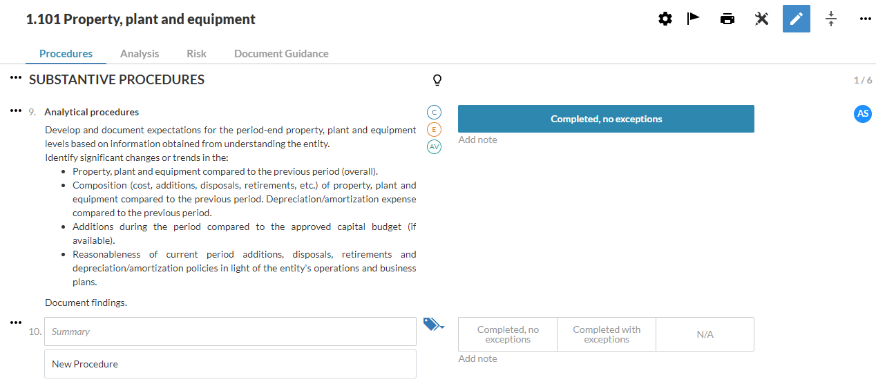 Property, plant and equipment - Add a procedure. 