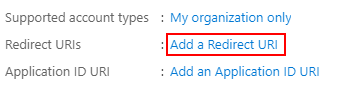 Select Add a Redirect URI.