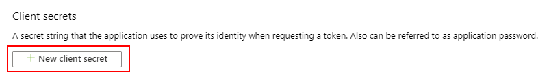 Select New client secret.
