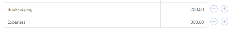 Invoice line items