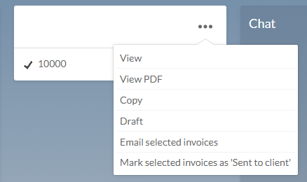 The drop-down menu for the ellipsis button.