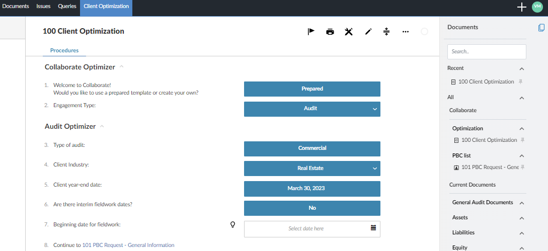 100 Client Optimization document.