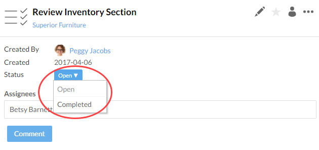 Change task status