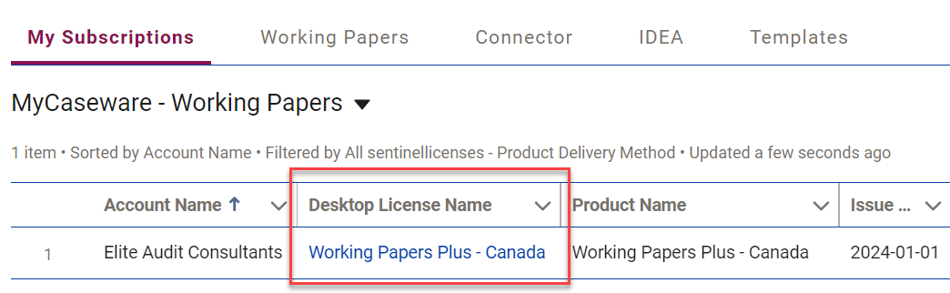 Desktop License Name.