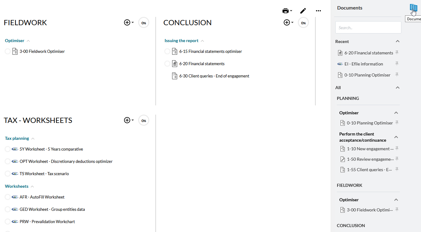 Document panel.