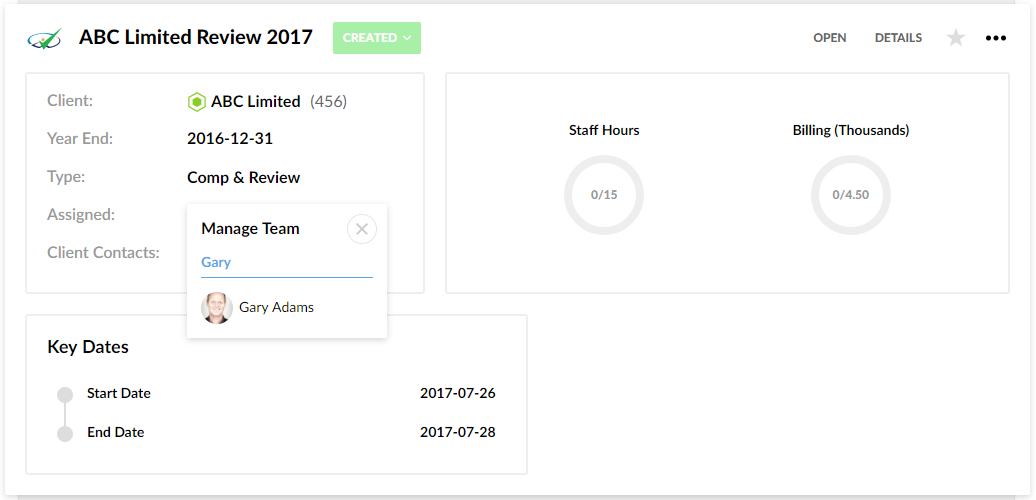 Enter a staff member's name to select their profile.