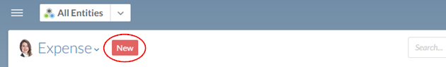 The New button after clicking My Expense | Staff
