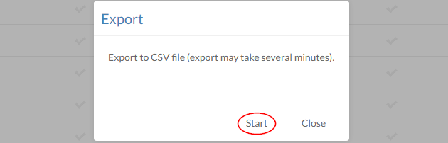 Start the export process