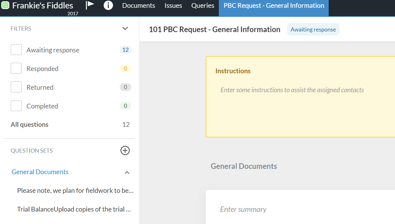 Filters display in the document once sent to clients.