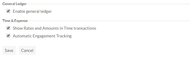 Time and Expense Settings