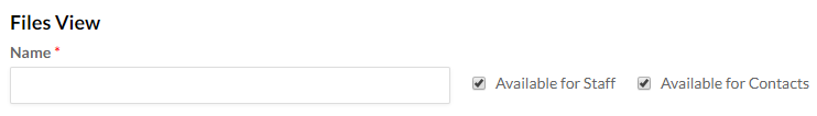 The name field and audience checkboxes for a new view.