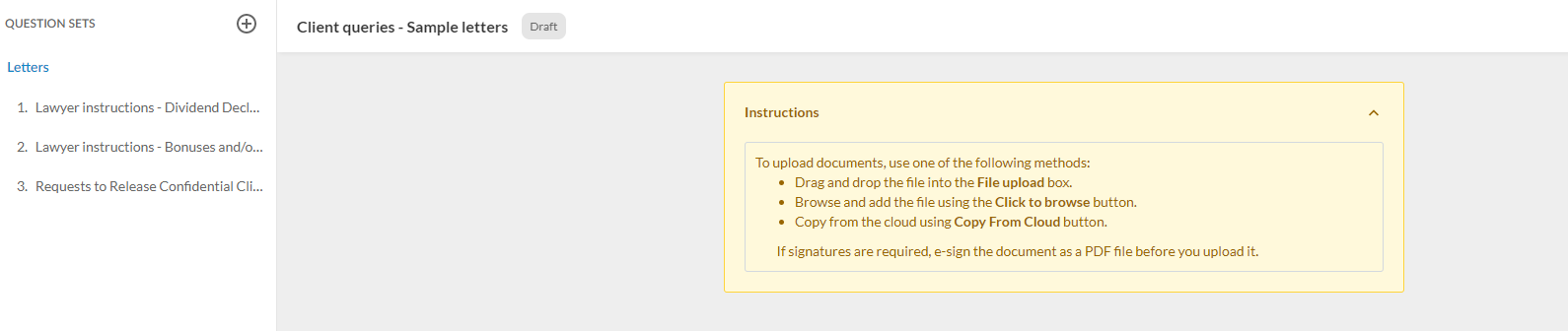 The Instructions section.
