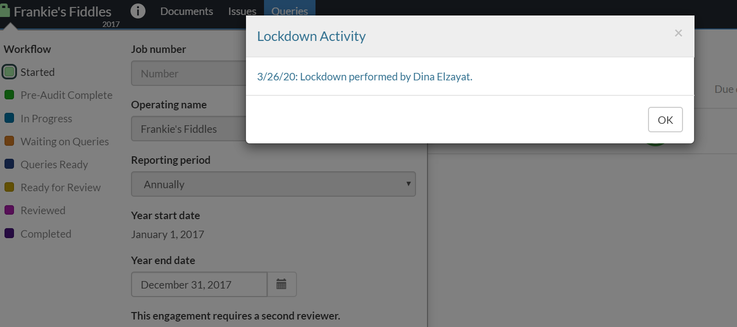 View lockdwon activity.