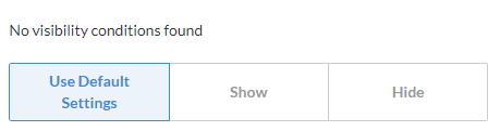 Default settings for an item with no visibility settings is to be visible