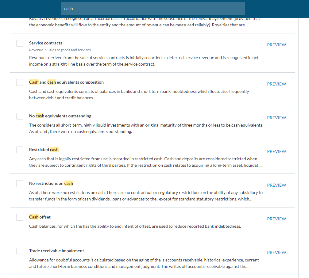 Note library - filter for search.