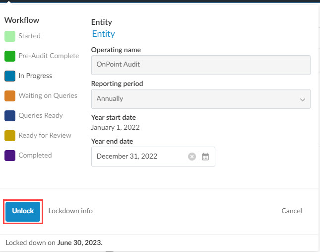 Unlock the engagement file.