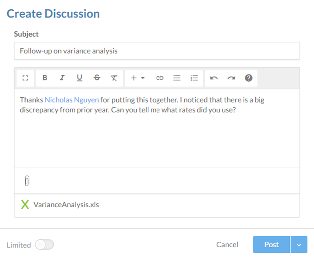 posting a discussion