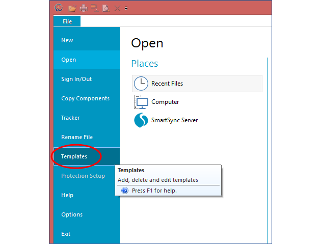 On the File menu, click Templates.