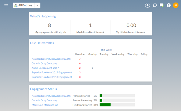 The Q overview page. Information about all of your synchronized Q files is displayed here.