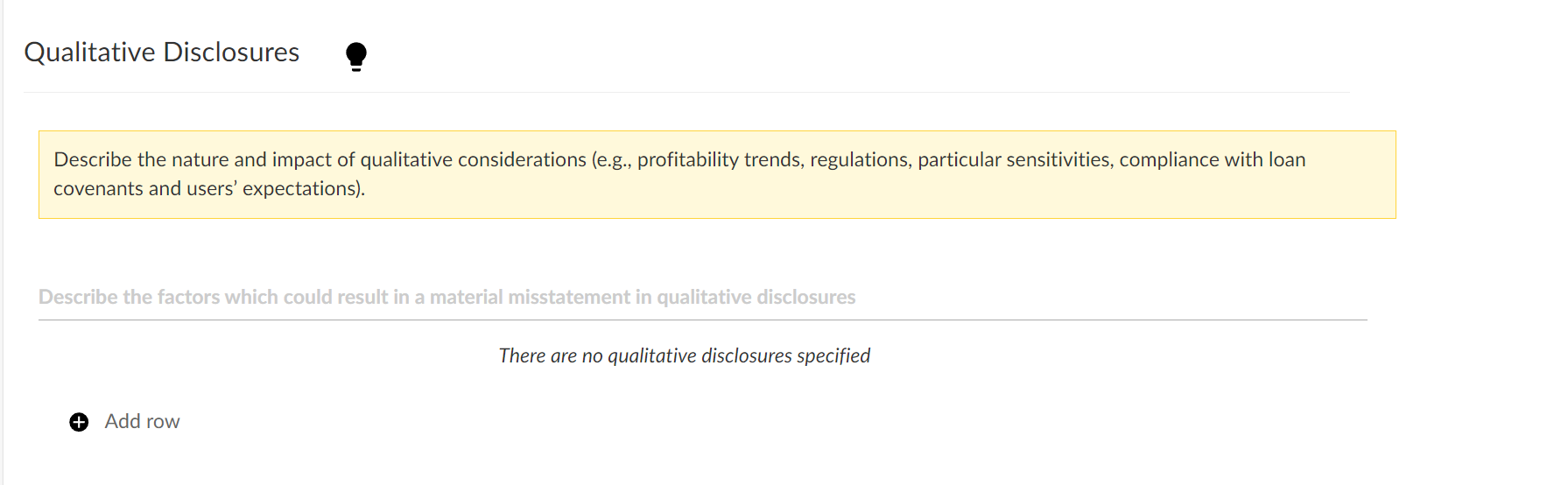 The Qualitative Disclosures section in the Materiality document.