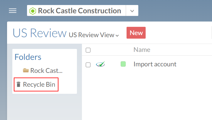 Select the Recyle Bin from the Folders menu.