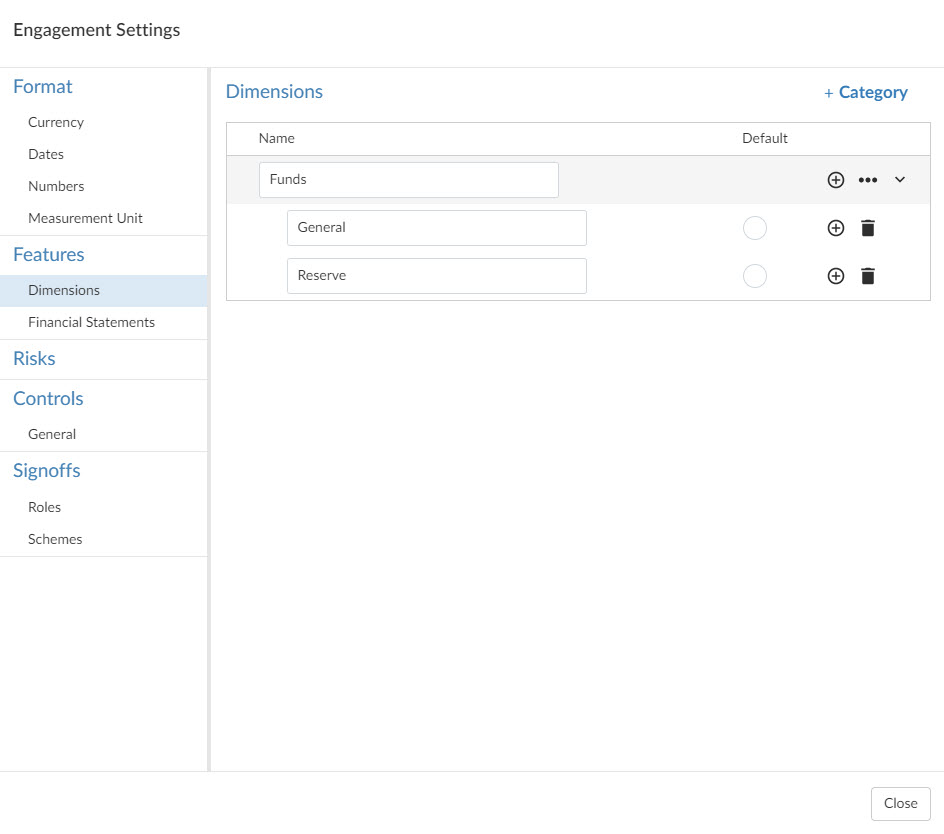 Dimensions in the Engagement Settings.