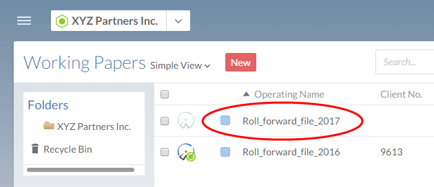 The file icon is a Working Papers icon, but it is faded out, indicating that it is a placeholder.